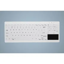 Cherry Active Key desinfizierbare Tastatur mit Nummernfeld und Touchpad, vollversiegelt, weiß, USB, UK (AK-C7412F-GUS-W/UK)