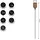 Dehner Gartenfackel Kunststoff/Metall Ø 12 cm H 110 cm 1 Stück beige