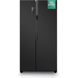 Heinrich ́s Side-by-Side Kühlschrank HSBS 3097 SIX, 178 cm hoch, 91 cm breit, Kühlgefrierkombination Doppeltür Kühlschrank Total-No-Frost Funktion schwarz