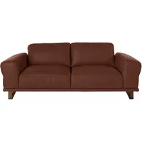 2,5-Sitzer W.SCHILLIG "montanaa", braun (tobacco z69), B:212cm H:78cm T:94cm, Sofas, mit Metallkufen in Bronze pulverbeschichtet, Breite 212 cm
