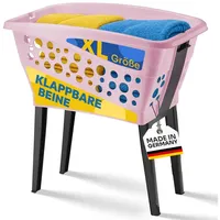 Gardissimo Wäschekorb Wäschesammler mit klappbaren Beinen 50L rosa