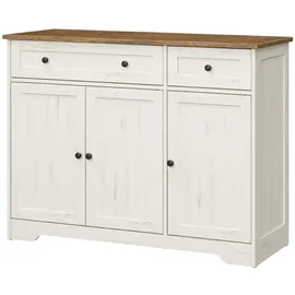 VASAGLE Küchenschrank 140 x 80 x 40 cm Weiß