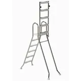 HAF Poolleiter Ideal Sicherheits Hochbeckenleiter 5+5 Stufen 1,5m/1,5m V2A Poolleiter (Plattform mit 120 kg belastbar, Aus hochwertigem V2A Edelstahl), Stabile Schwimmbadleiter für Aufstellpool Sicherheit 5+5 Stufen