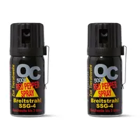 Pfefferspray OC 5000 Breitstrahl 40 ml 50 ml 63 ml - mit Metallclip - EXTRA STARK - zur Selbstverteidigung hochwertiges KO Spray mit Federdeckel - 3 Meter Reichweite (3, 40 ml)