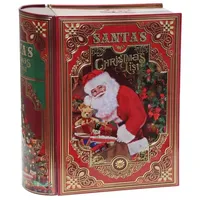 Powerhaus24 Blechdose Santas Buch Aufbewahrung für Plätzchen & Lebkuchen,