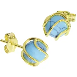 Paar Ohrstecker OSTSEE-SCHMUCK "Ostsee-Schmuck Ohrstecker Goldkäfig Ohrstecker Goldkäfig", gelb, Ohrringe, Damen, 7,5mm Durchmesser, Gelbgold 333