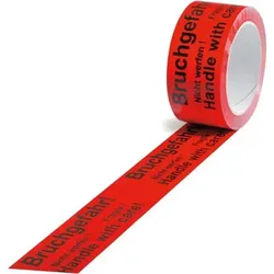 Warnklebeband "Bruchgefahr" rot