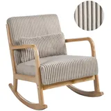 Beliani Schaukelsessel SORSELE Cord 65 x 79 x 81 cm Beige