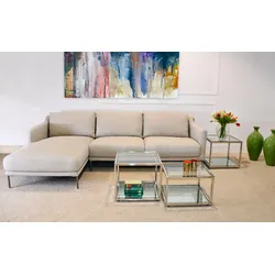 Ecksofa LEONIQUE "Denver", beige, B:269cm T:158cm, Sofas, Ecksofa, L-Form links, Stoff beige, abwaschbar, ca. 269x158x44 cm