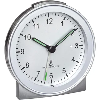 TFA Dostmann 60.1517.54 Funk Wecker Silber Alarmzeiten 1 Fluoreszierend Zeiger