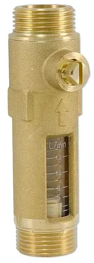 Durchflussmengenbegrenzer für Heizung und Solar - 2 x 3/4'' AG - Anzeige 2 bis 12 l/min - max.