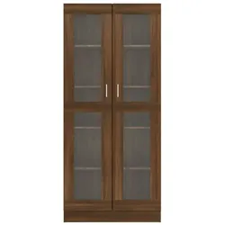 vidaXL Vitrinenschrank Braun Eichen-Optik 82,5x30,5x185,5 cm