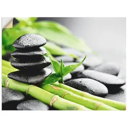 Artland Wandbild »Wachstum - Lavasteine Bambus«, Zen, (1 St.), als Alubild, Outdoorbild, Leinwandbild, Poster, Wandaufkleber Artland Farbe Bild(er): grün
