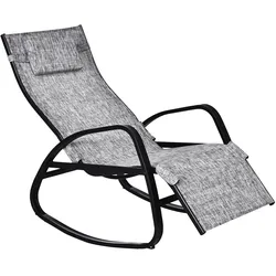 Outsunny Liege Metall, Textilenstoff, Schaumstoff