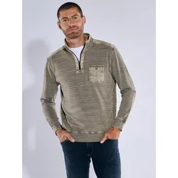 engbers Herren Sweatshirt mit Stehkragen beige regular uni Stehkragen - XXL