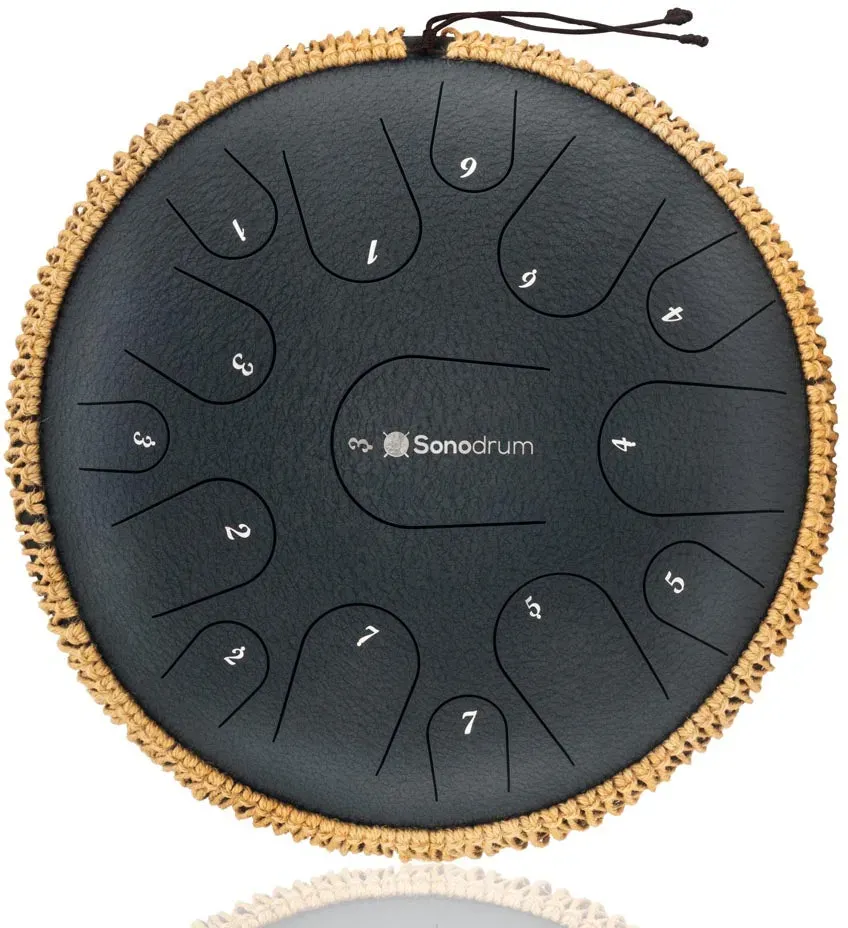 Sonodrum Zungentrommel - "Premium" - Handgefertigt - 35,5cm - 15 Zungen - C-Dur, Dunkelblau