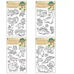 Konturensticker für Glasmalerei mit Dinosauriermotiv - 30x21 cm