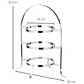 Edzard Telleretagere Sina (Höhe 42 cm) schwerversilbert, für 3 Teller Ø 20 bis 28 cm, Tellerhalter Etagere