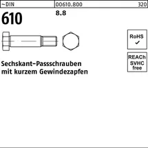 Industrial Quality Supplies Sechskantpassschraube DIN 610 M12 x 50 25 Stück