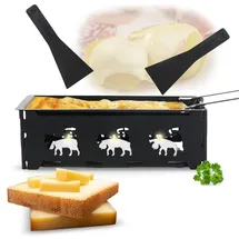 ideoon Faltbares Raclette-Teelicht für 1-2 Personen schwarz