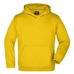 Kinder Kapuzensweatshirt JN047K, sonnen-gelb, Größe S - sonnen-gelb - S