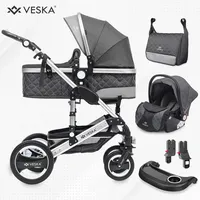 Veska VESKA® 3 in 1 Kombi-Kinderwagen inkl. Babyschale, Buggy,