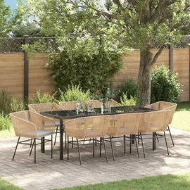 vidaXL Garten Essgruppe 9-tlg. Braun