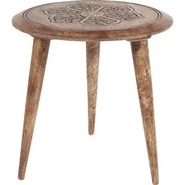 Beliani Beistelltisch 2er Set TURUA Mango Holz Braun