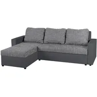 P & B Ecksofa, Grau, Kunststoff, Füllung: Schaumstoffflocken, seitenverkehrt montierbar, 228x147 cm, Liegefunktion, Rücken echt, Wohnzimmer, Sofas & Couches, Wohnlandschaften, Ecksofas mit Schlaffunktion