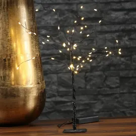 MARELIDA LED Mini Baum - Dekoleuchte 60 LED Batteriebetrieb schwarz