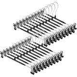 SOULNAMAN Hosenbügel aus Metall, 20 Stück Kleiderbügel Klammerbügel für Hosen Socken Röcke,Rockbügel Hosenspanner mit Clips, 30cm Anti-Rutsch Hosenbügel