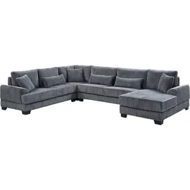 Atlantic Home Collection Wohnlandschaft XXL-Cord 6-Sitzer Grau