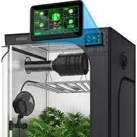 Oma ́s Garten Grow Tent 80x80x180 cm  im KOMPLETT-SET, SAMSUNG LED LEUCHTEN, 2in1 CARBON FILTER mit LÜFTER, SMART-CONTROLLER zum SMARTEN GROW - Schwarz