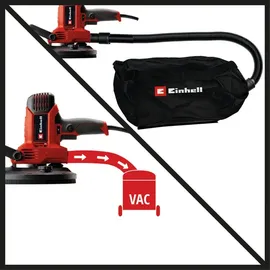 Einhell TC-DWS 225 1220 W, Schleifteller mit Bürstenkranz, integrierte Staubabsaugung, inkl. 6x - rot/schwarz, Watt