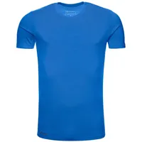 Kaipara - Merino Sportswear Rundhalsshirt Merino Shirt Herren Kurzarm Slimfit 200 (1-tlg) aus reiner Merinowolle Made in Germany blau M