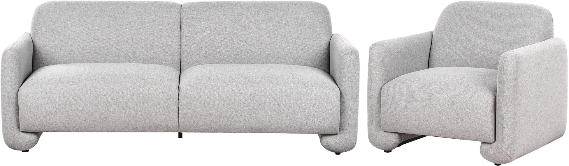 Sofa Set 4-Sitzer SALAND Stoff Grau