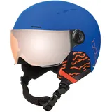 - QUIZ VISOR Royal Blue Matte S 52-55cm - Orange Gun Kat 2, Skihelm, Medium, Unisex Kinder