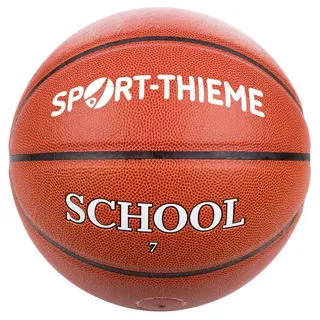 Sport-Thieme Basketball School | Für Schule, Verein & Freizeit | Geringer Luftdruckverlust durch Butyl-Blase | Hochwertiges Kunstleder | Orange | Trainings- & Streetbasketball | Indoor & Outdoor