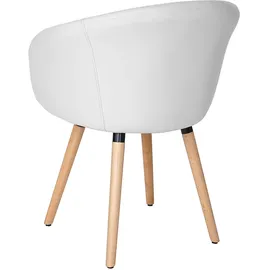 Mendler Esszimmerstuhl Malmö T633 Kunstleder weiß
