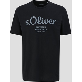 s.Oliver Herren T-Shirt mit Label-Print, black, XXL