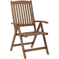 Beliani Gartenstuhl Akazienholz Dunkelbraun verstellbar klappbar mit Armlehnen Amantea