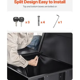 Vevor Paketbriefkasten 500x398x980mm, Paketkasten mit Schloss, Paketbriefbox aus verzinktem Stahl mit Diebstahlschutz-Design, Packstation für Zuhause und das Büro, Schwarz