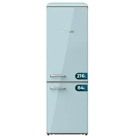 Cecotec Bolero CoolMarket Combi Origin 300 Blue Retro-Kühl-Gefrierkombination (300 l, 1915 mm hoch, Blau)