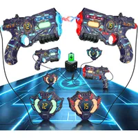 VATOS Wiederaufladbares Laser Tag Set mit 2 Pistolen und 2 Westen - Infrarot Echtzeit Daten SYNC Laser Tag Pistole mit leuchtendem Licht, Lazer Tag Spiel für Erwachsene Jungen Mädchen von 6-12 Jahren