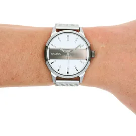 Oozoo Armbanduhr silber Metall Mesh Timepieces Herren Analog-Quarzuhr UOC11105 | Silber