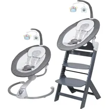 BabyGO Homey Set, grau/hellgrau« () mit elektrischer Babywippe inkl. Spielbogen