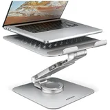 AXAGON STND-LR Aluminiumständer für Laptops 10–17.3. Verstellbare Höhe und Winkel., und 360° rotation for and tablets, Notebook Ständer, Silber,