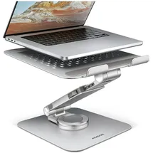 AXAGON STND-LR Aluminiumständer für Laptops 10–17.3. Verstellbare Höhe und Winkel., und 360° rotation for and tablets, Notebook Ständer, Silber,