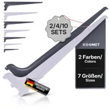 BOOMET Wandregalhalter Regalträger 1-reihig für Wandschienen, 0,2 10-tlg., Regalsystem Weiß 50cm Wandregalhalter Regalwinkel weiß 0,2 cm x 12 cm x 50 cm