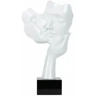KUNSTLOFT Skulptur, Weiß, Stein, 50x27x14 cm, Dekoration, Skulpturen &